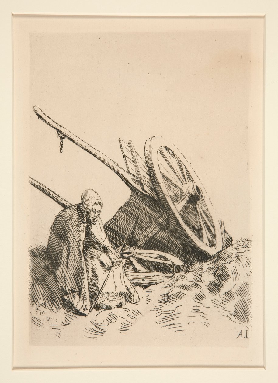 La Charette Brisee (Rozbitý vozík) od Alphonse Legros