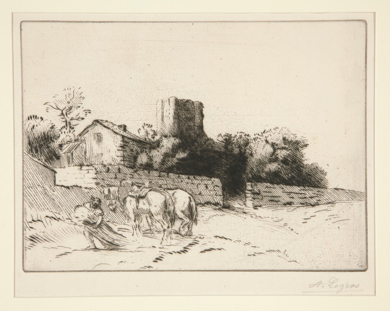 Le mur du presbytere (zeď fary) od Alphonse Legros
