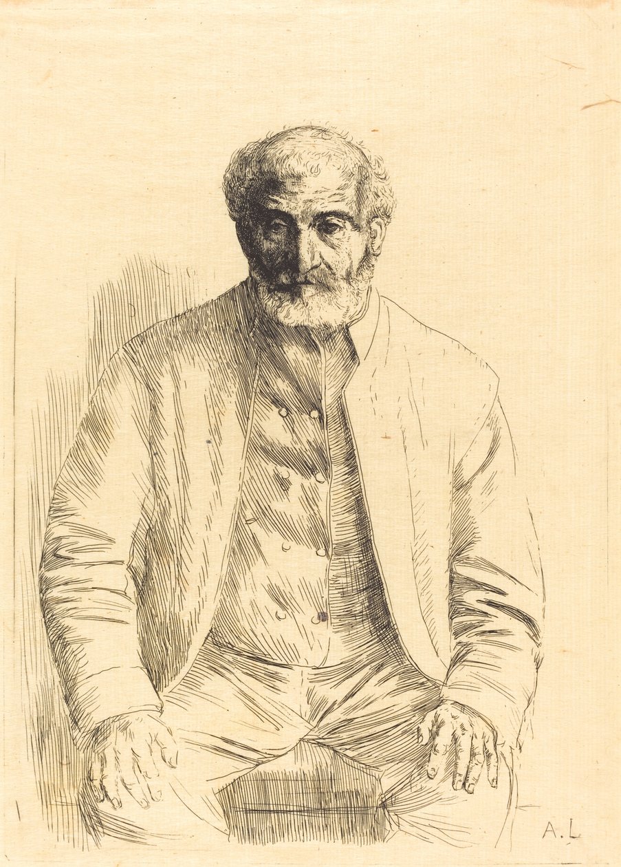 Starý muž seděl na Vieillardově zadku. od Alphonse Legros