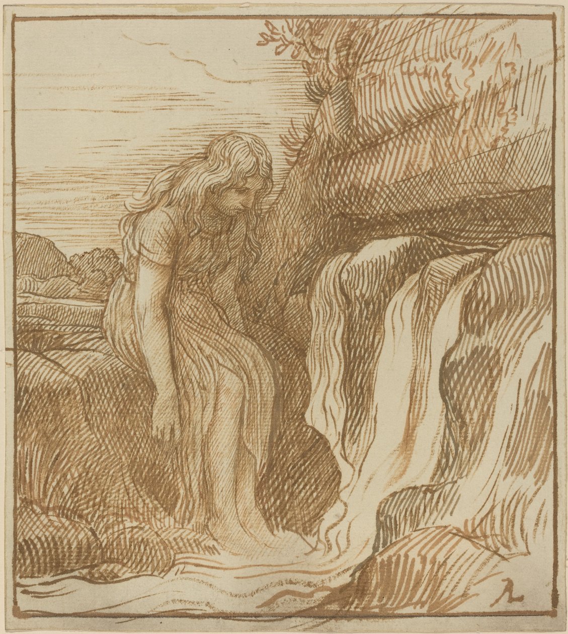 Rolník u pramene. od Alphonse Legros