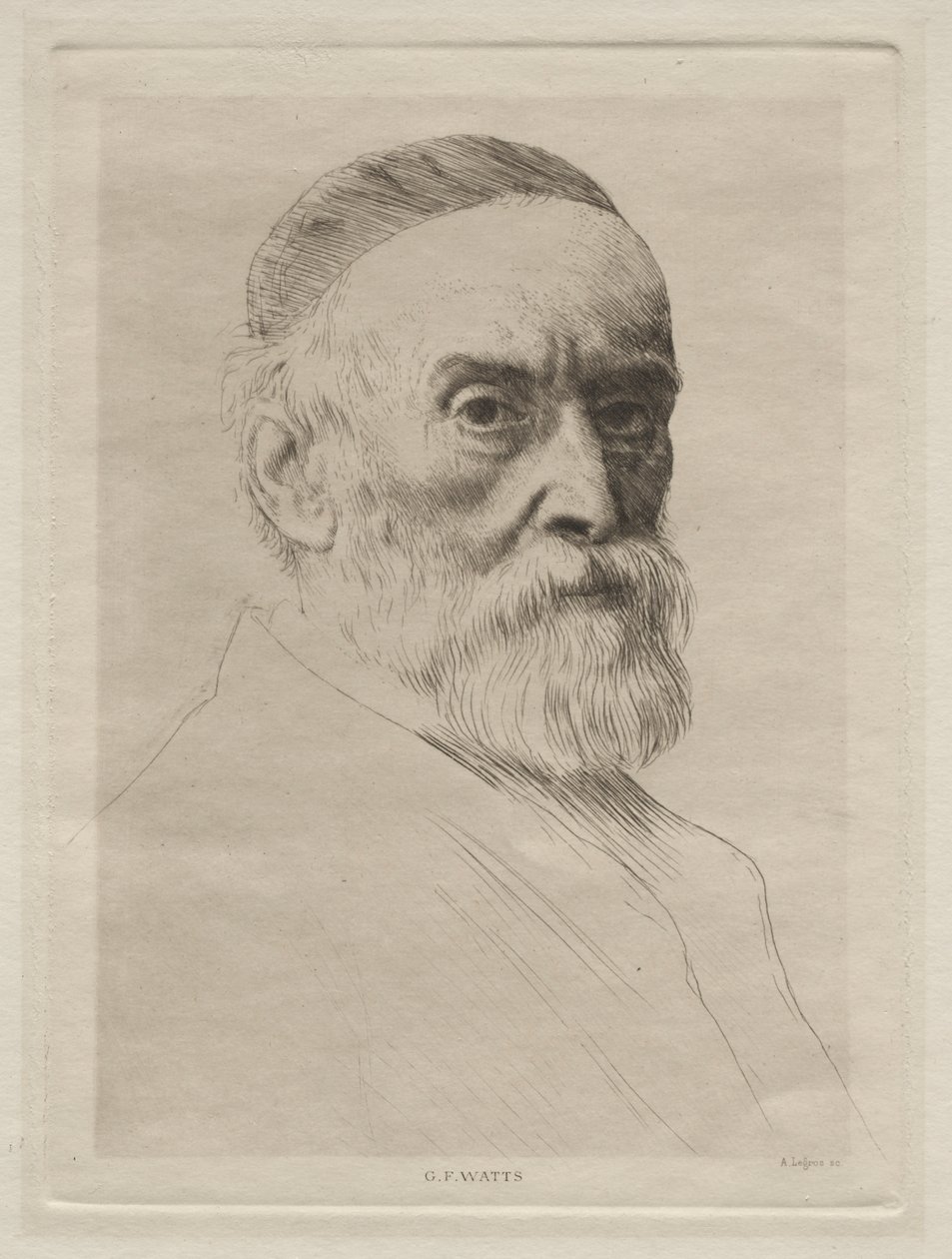 Portrét George Frederic Watts od Alphonse Legros