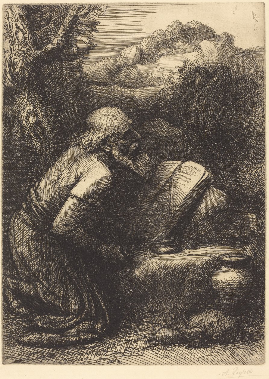 Svatý Jeroným, 2. talíř. od Alphonse Legros