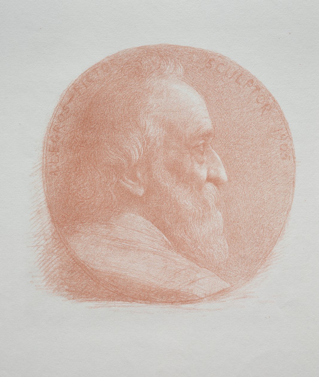 Autoportrét, medailon č. 2 11. deska. od Alphonse Legros
