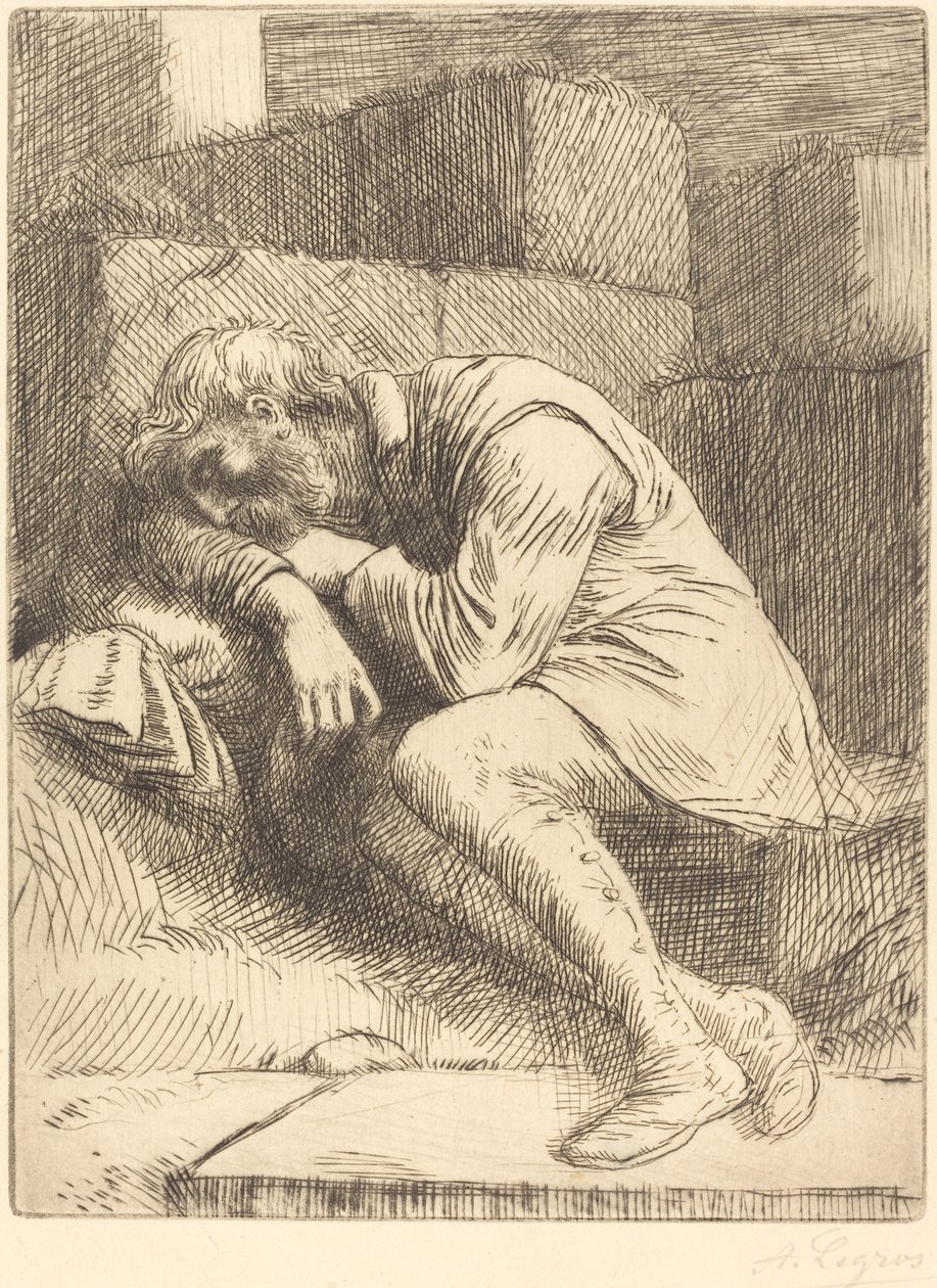 Spící žebrák Spící žebrák. od Alphonse Legros