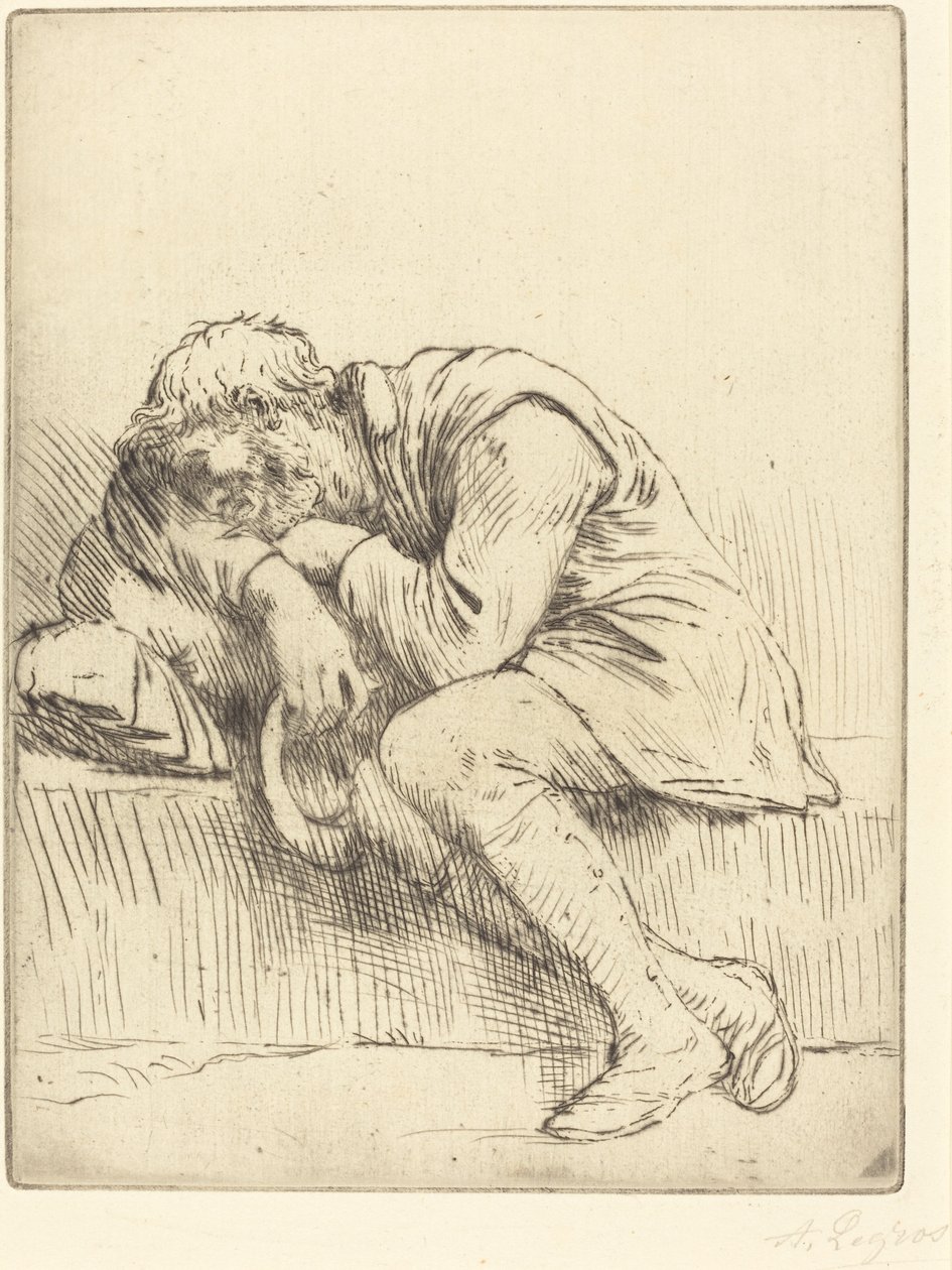 Spící žebrák Spící žebrák. od Alphonse Legros