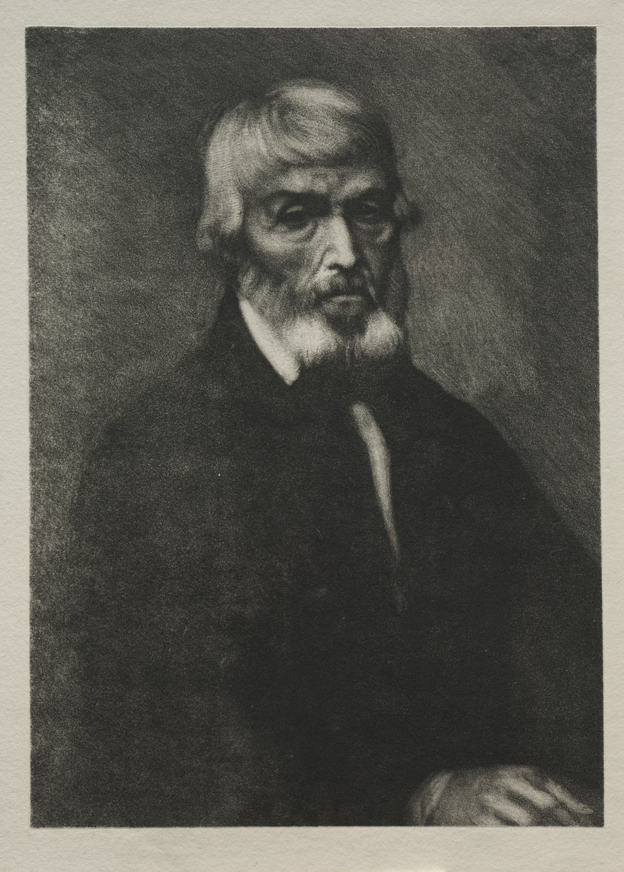 Malý portrét Thomase Carlylea od Alphonse Legros