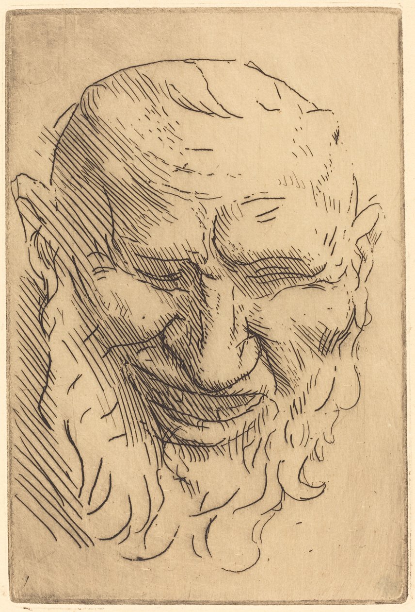 Small Satyr Mask Malá maska ​​satyra. od Alphonse Legros