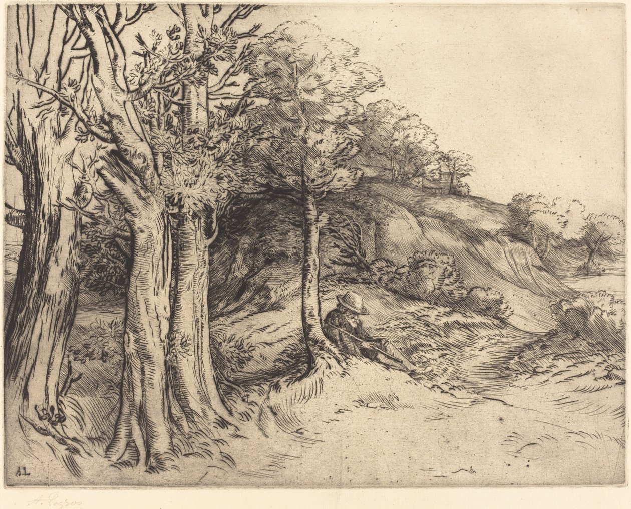 Osamělost Osamělost Krajina. od Alphonse Legros