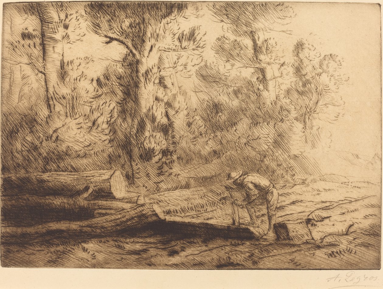 Vyrovnání klád Muž, který štípe klády. od Alphonse Legros