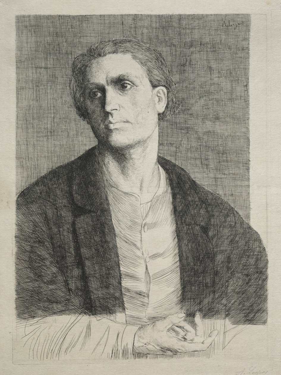 Studie mužské hlavy od Alphonse Legros