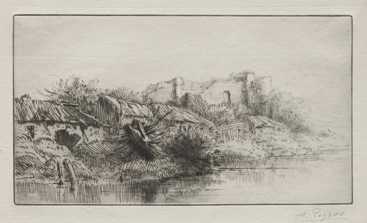 Opuštěná vesnice od Alphonse Legros