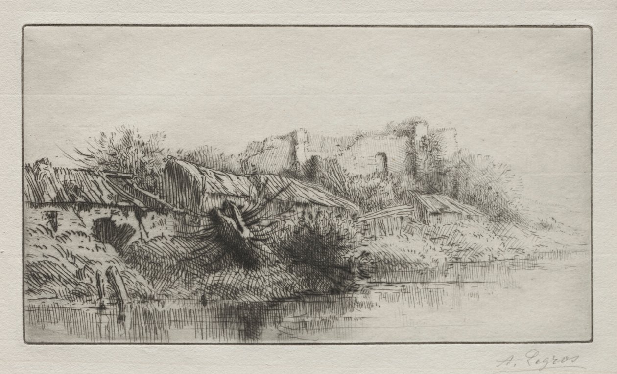 Opuštěná vesnice. od Alphonse Legros