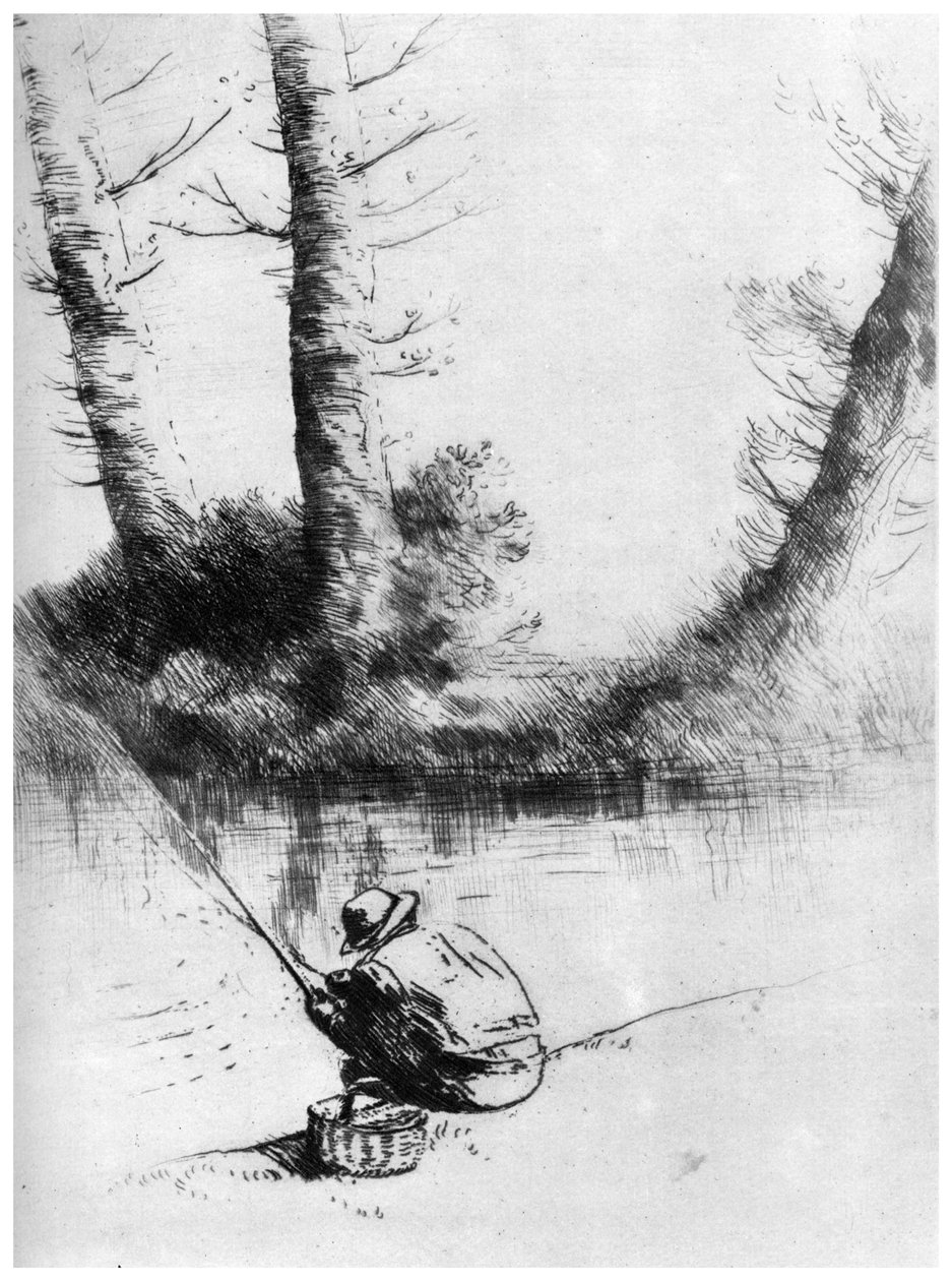 The Angler, c1860-1910 1924 od Alphonse Legros