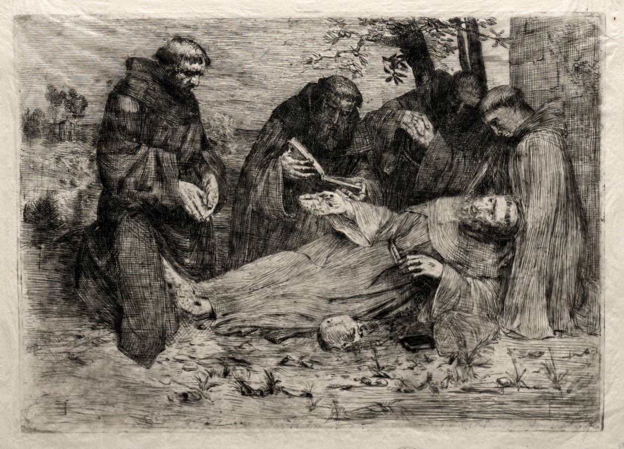Smrt svatého Františka. od Alphonse Legros