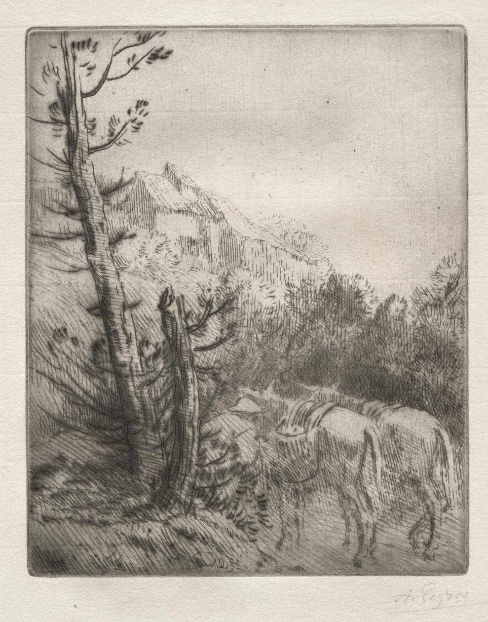 Farma na kopci od Alphonse Legros