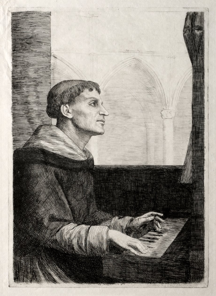 Mnich u varhan od Alphonse Legros