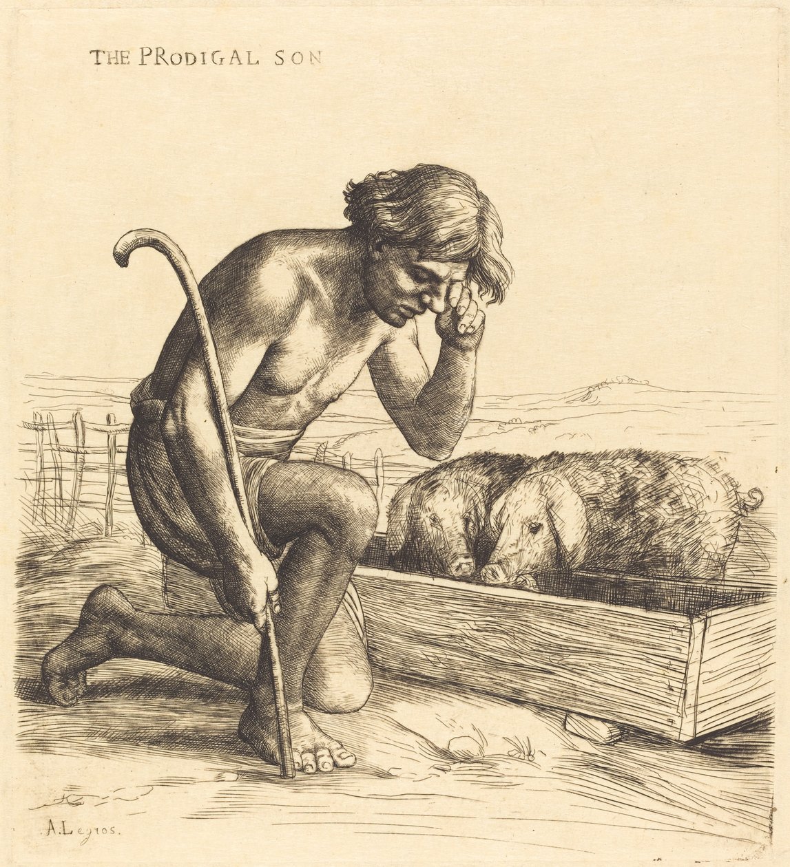 Marnotratný syn, 1. deska Marnotratný syn. od Alphonse Legros