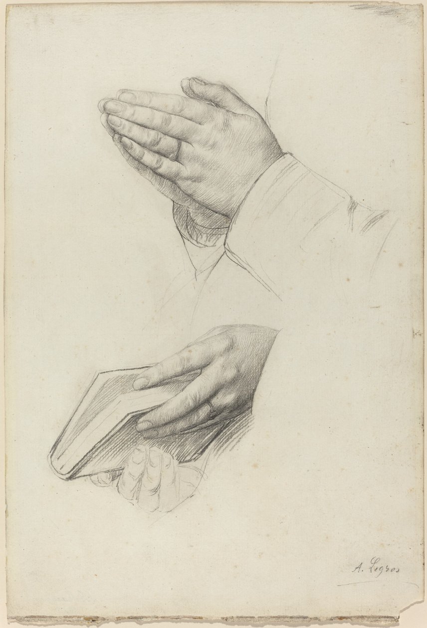 Dvě studie rukou od Alphonse Legros