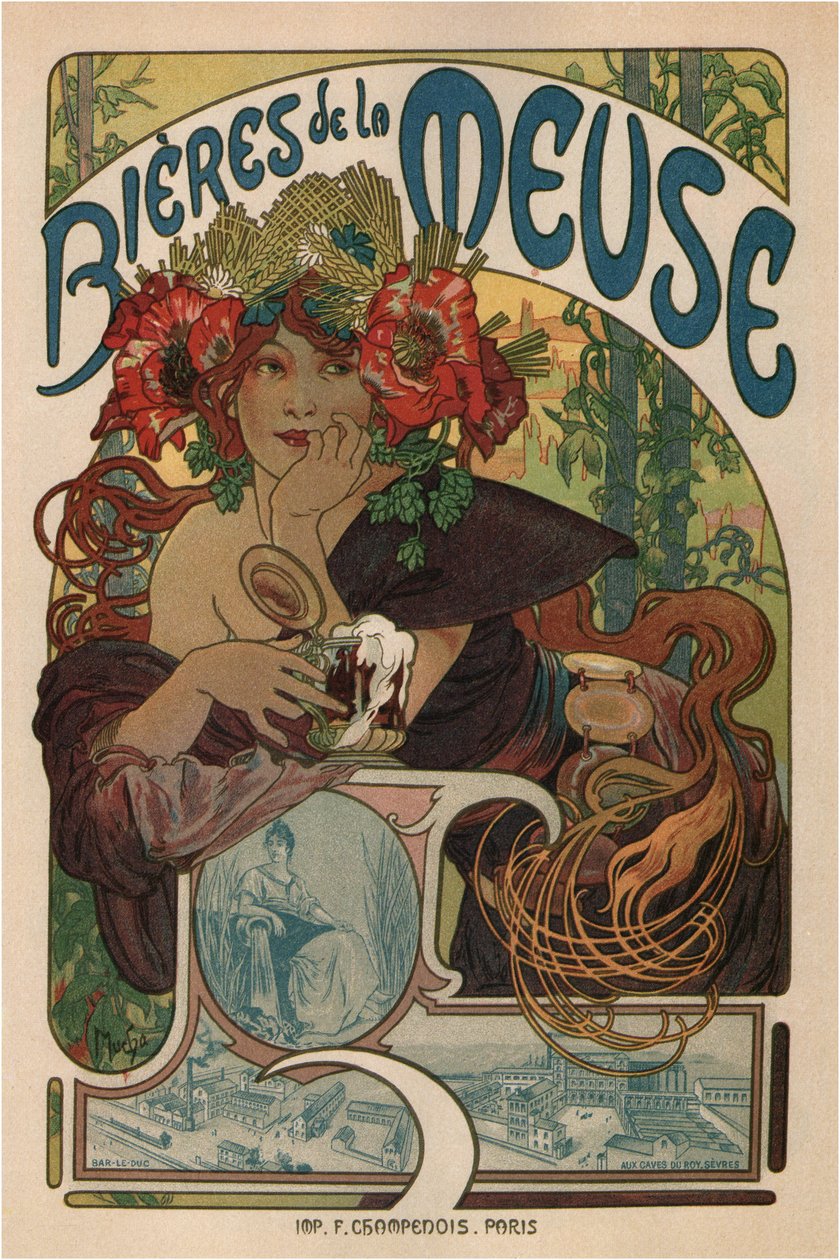 Beers of the Meuse od Alphonse Marie Mucha