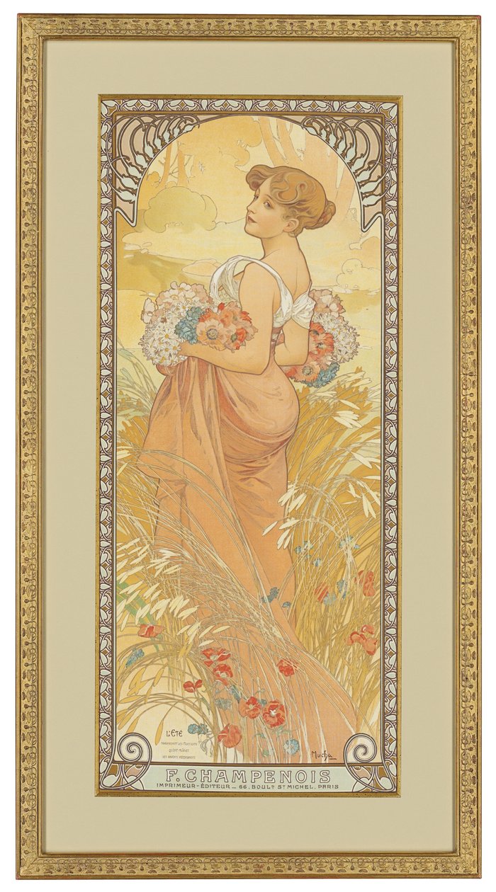 Čtyři roční období: Léto, 1900 od Alphonse Mucha