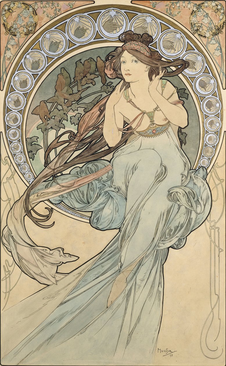 Hudba, 1898 od Alphonse Mucha