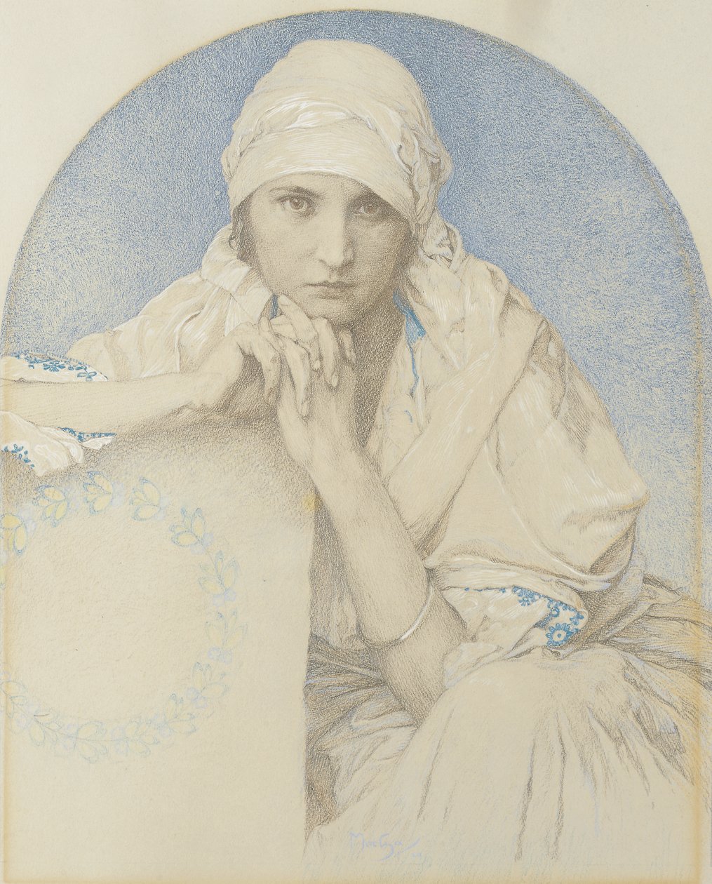 Portrait of Jaroslava od Alphonse Mucha