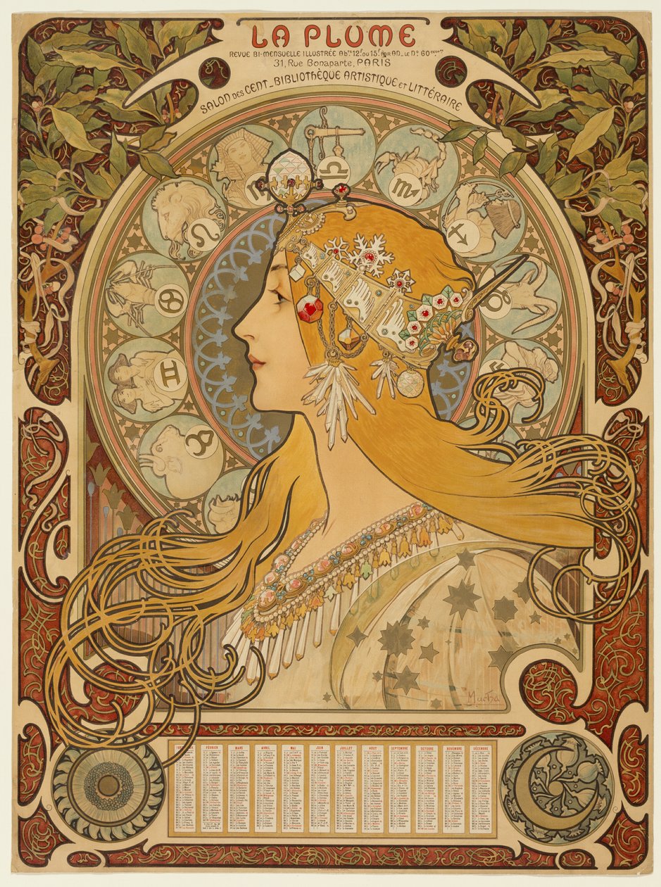 Zodiac ("Pírko") od Alphonse Marie Mucha