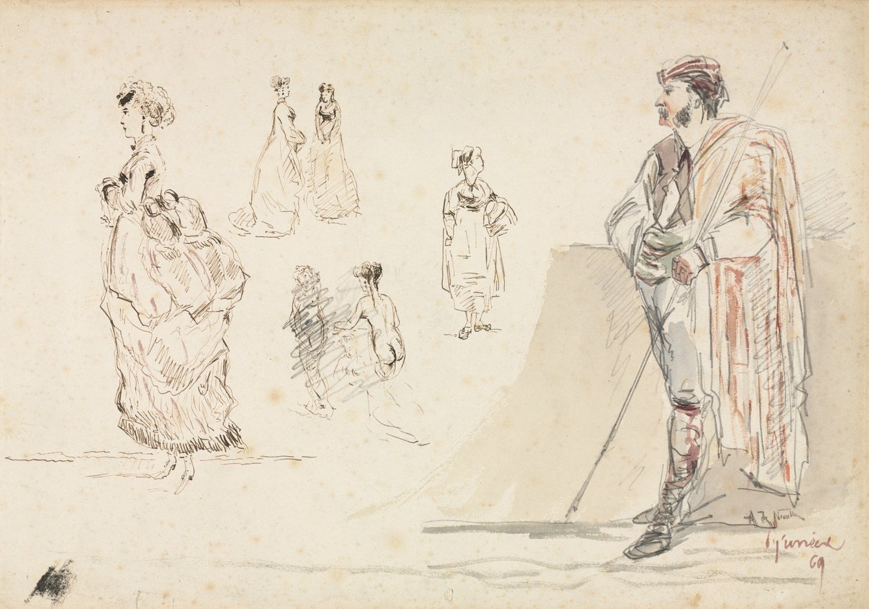 Náčrtky figurek, 1869. od Alphonse Marie de Neuville