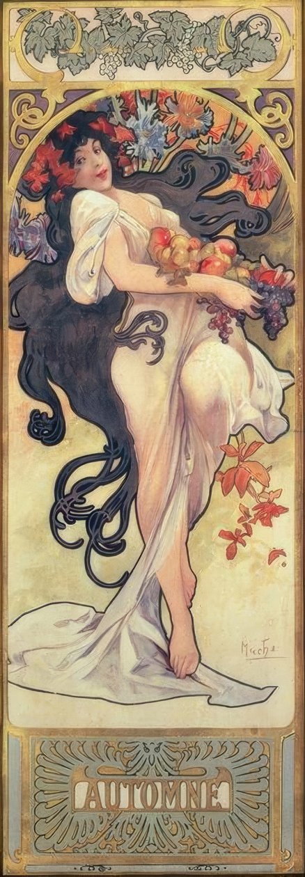 Podzim od Alphonse Mucha