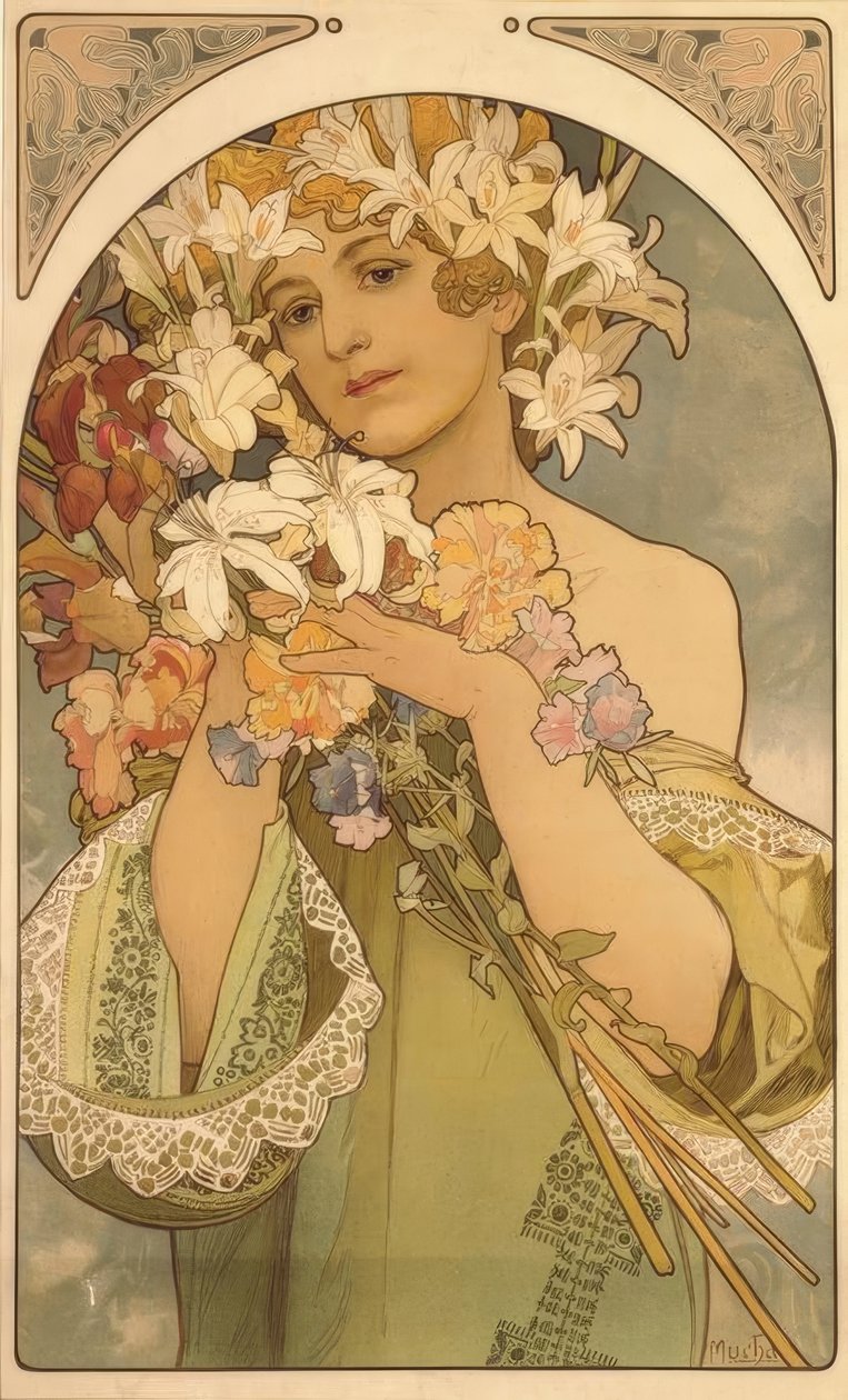 květ od Alphonse Mucha