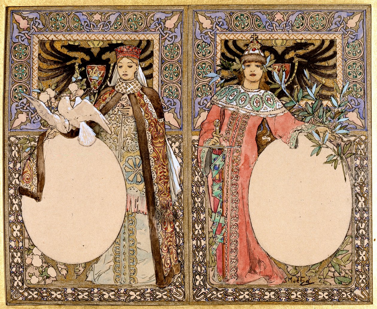 Knižní ilustrace, 90. léta 19. století. od Alphonse Mucha