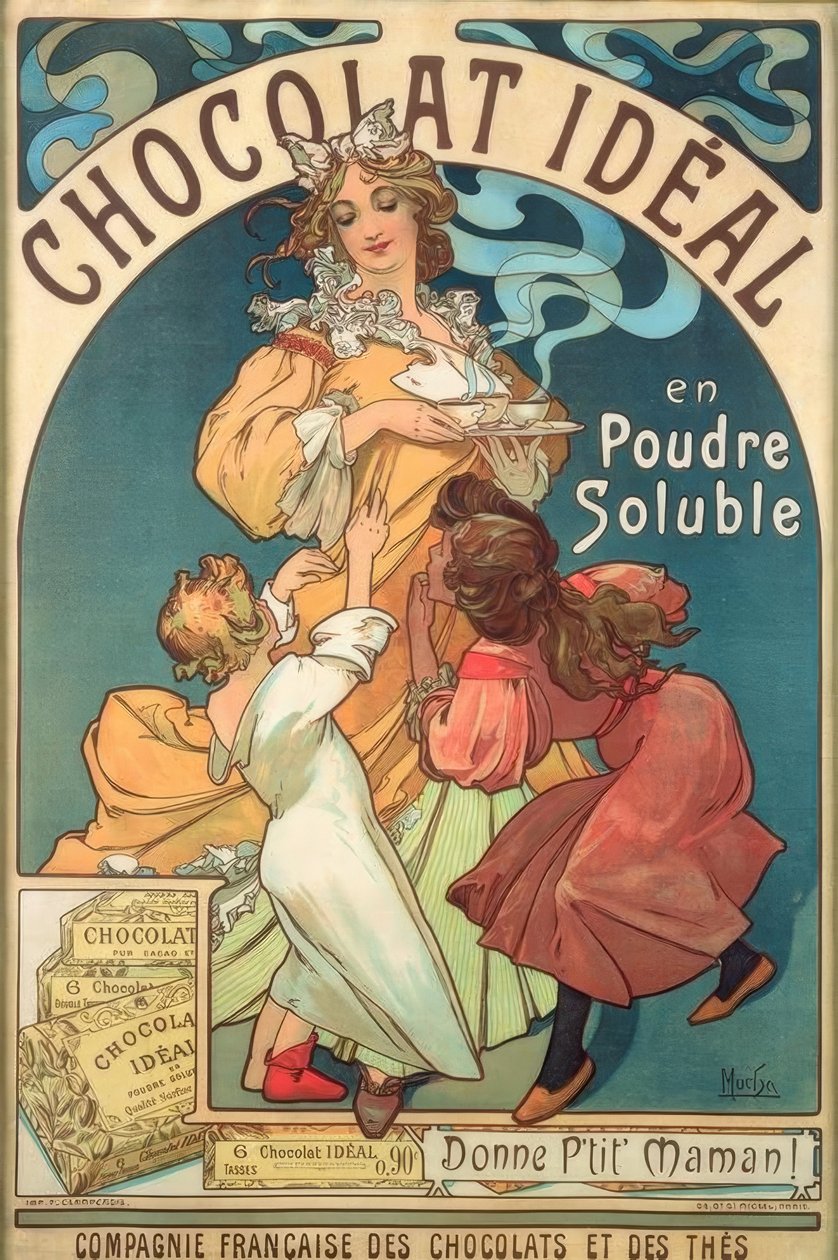 Ideální čokoládový rozpustný prášek od Alphonse Mucha