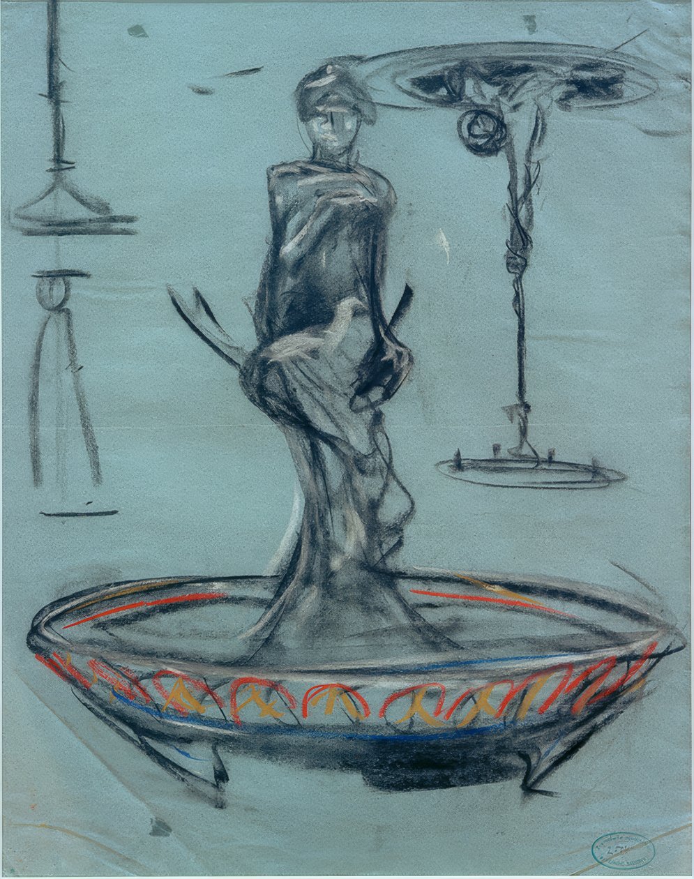 Design pro fontánu a skici od Alphonse Mucha