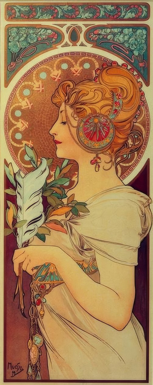 Pírko od Alphonse Mucha