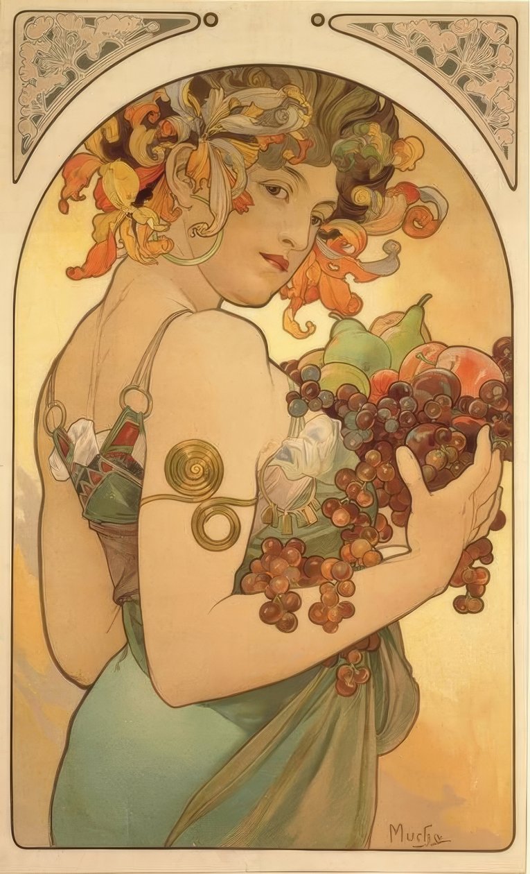 ovoce od Alphonse Mucha