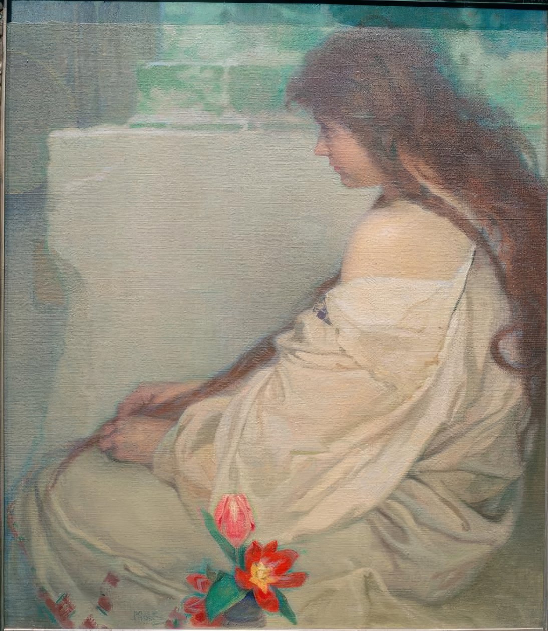 Dívka s tulipány od Alphonse Mucha