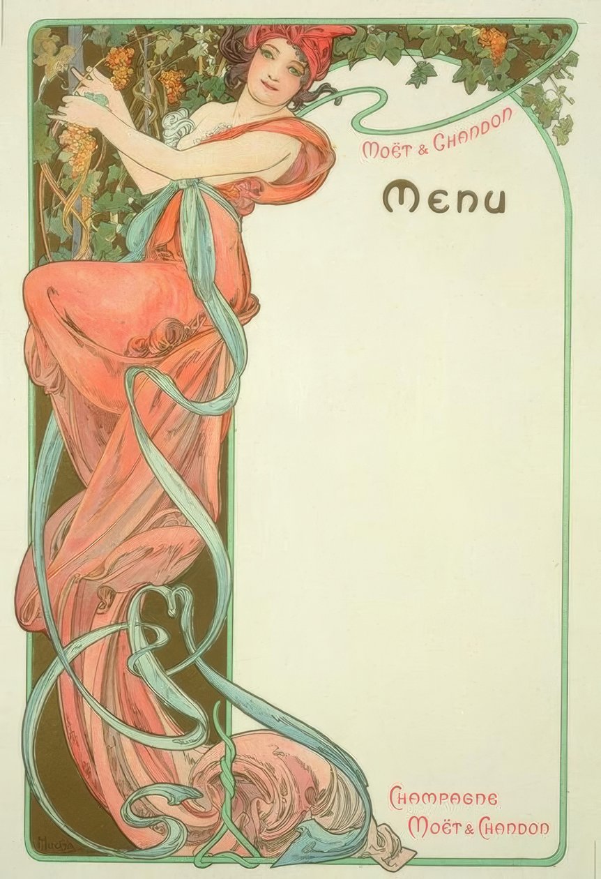 Moët & Chandon / Menu od Alphonse Mucha