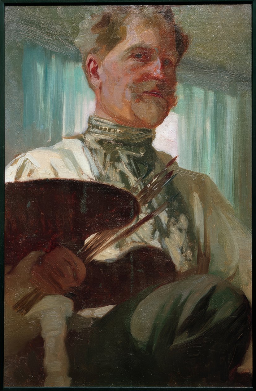 Autoportrét s paletou od Alphonse Mucha