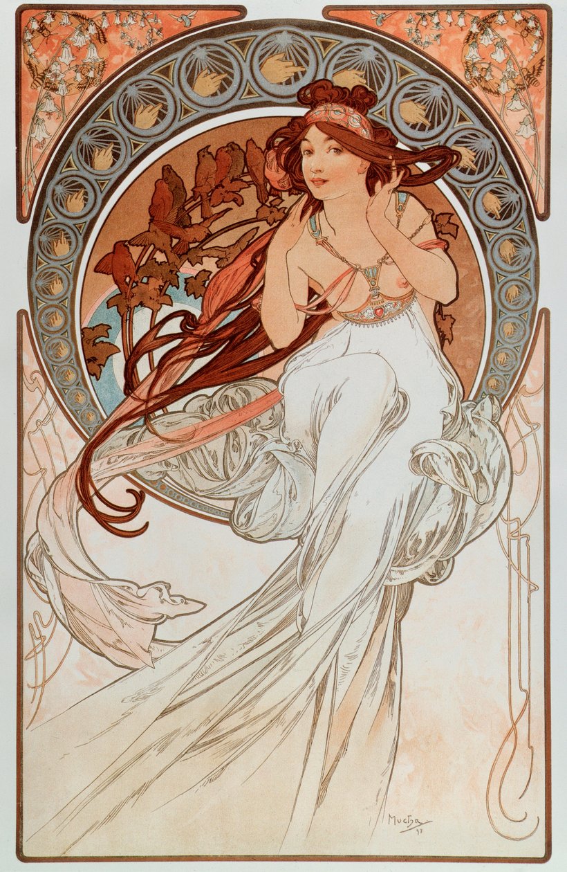 Hudba. Z řady litografií od Alphonse Mucha