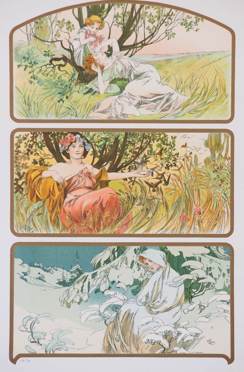 Tři roční období, c. 1898. od Alphonse Mucha