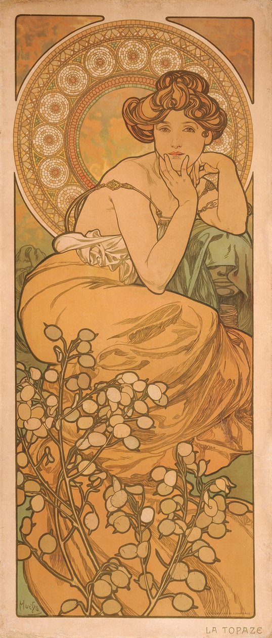 Topaz Ze série The gems od Alphonse Mucha