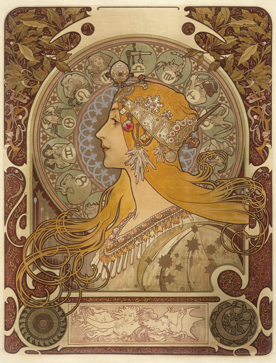 Zodiac, 1896 od Alphonse Mucha