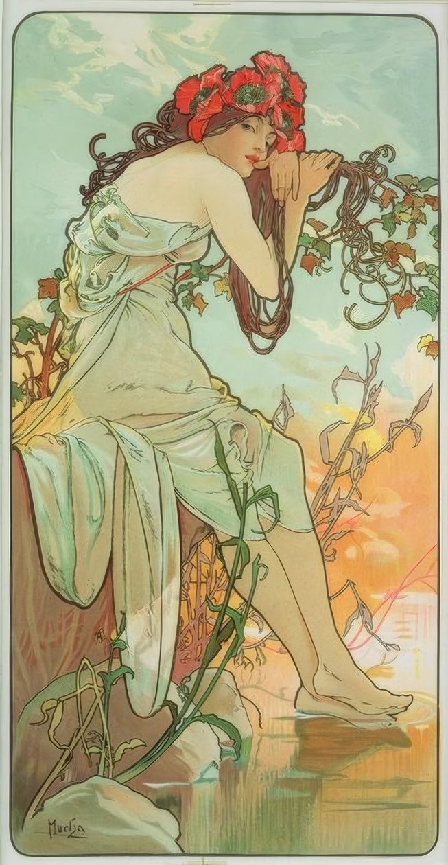 Léto od Alphonse Mucha