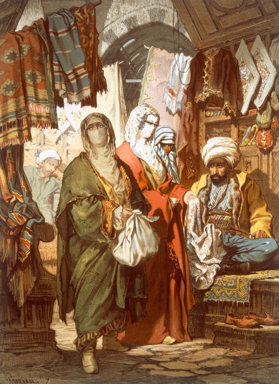 Hedvábný bazar, 1865 od Amadeo Preziosi