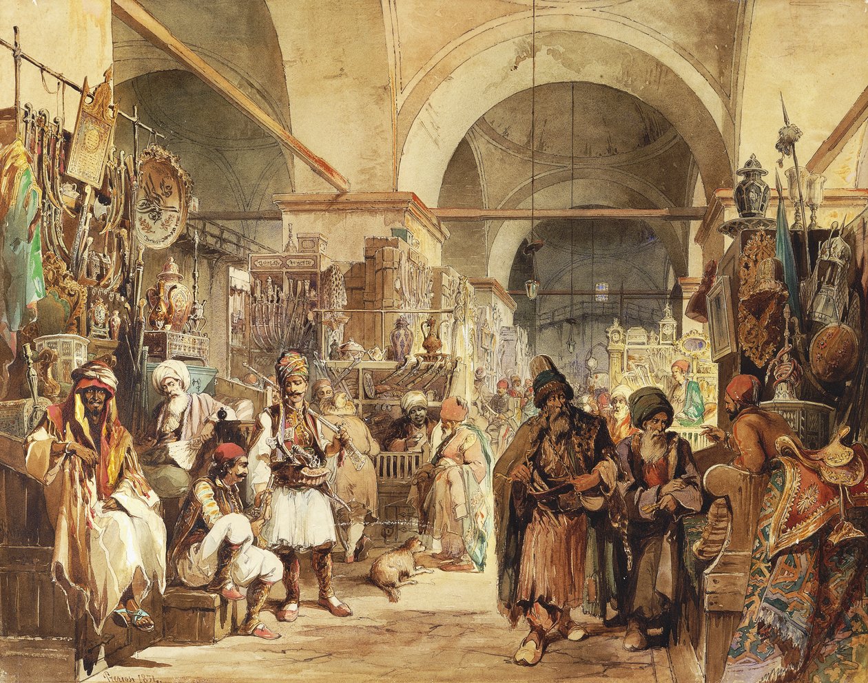 V bazaru, 1854 od Amadeo Preziosi