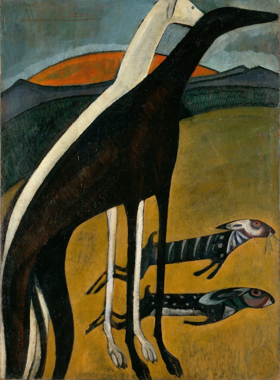 Greyhoundi, kolem roku 1911 (olej na plátně) od Amadeu de Souza Cardoso