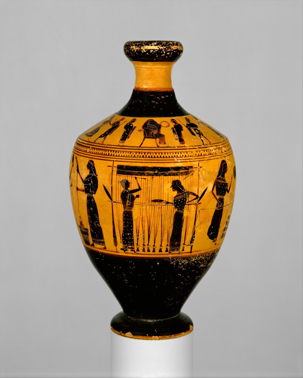 Lekythos, cca 550-530 př. n. l. (terakota) od Amasis Painter