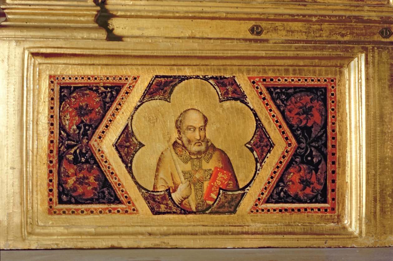Biskup z Korunovace Panny Polyptych (zcela vlevo predella) (viz 66540-66551) od Ambrogio Bondone Giotto