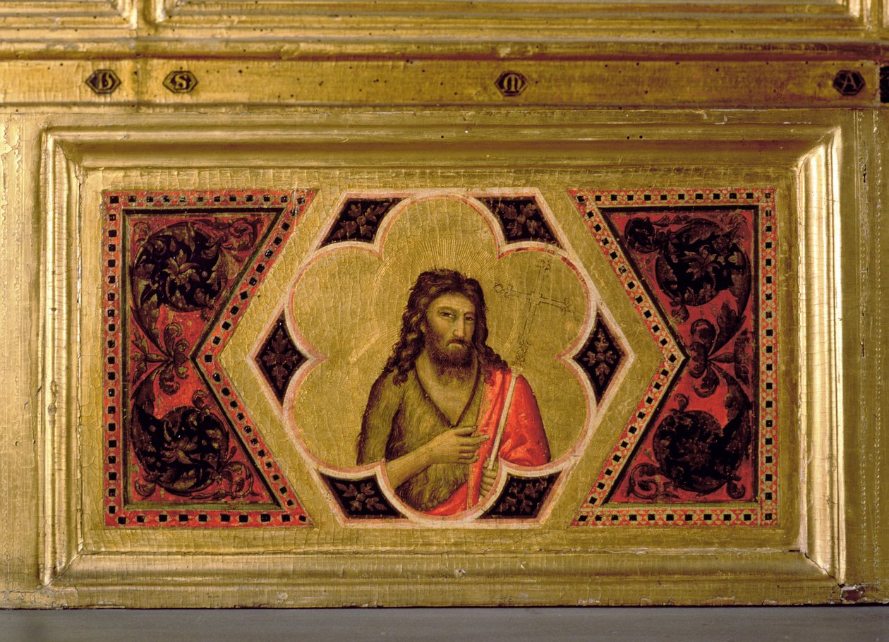 Jana Křtitele, z Polyptych Korunovace Panny Marie (uprostřed levá predella) (viz také 66540-66551) od Ambrogio Bondone Giotto