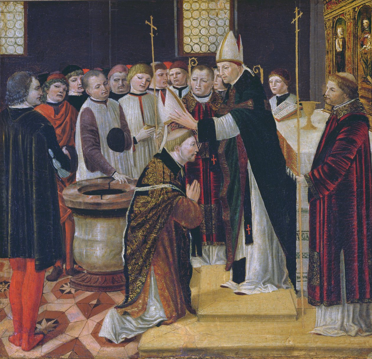 Vysvěcení sv. Augustina (tempera na panelu) od Ambrogio da Fossano